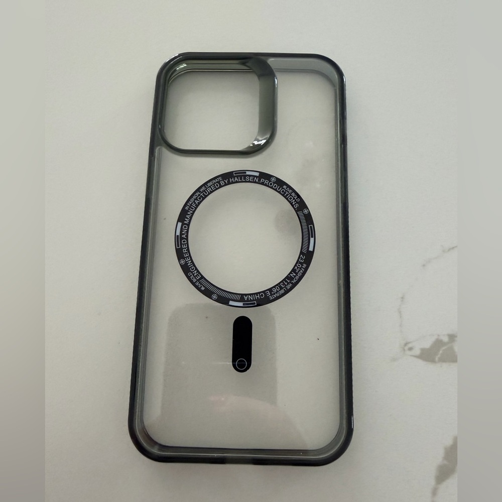 Clear Magnetic MagSafe-Compatible iPhone Case with Black Trim